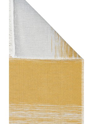 Eko Halı Arya Craft Arc 03 Grey Yellow Hav Toz Vermez Yıkanabilir Modern Desenli Dokuma Kilim