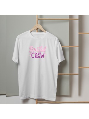 Mor Mürekkep Bridal Crew Yazı Baskılı Kadın Tshirt