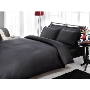 -  Siyah Stripe Pamuk Saten King Size Nevresim Takımı