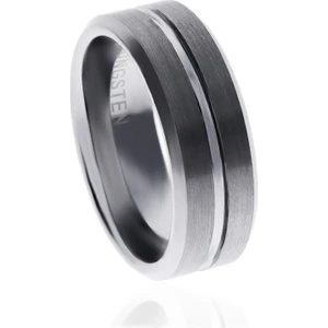 Erkek Gümüş Renk Çizgi Detay Tungsten Yüzük