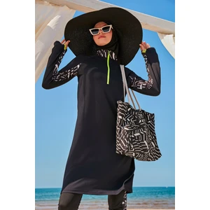 H2O Yüzücü Serisi Siyah Tesettür Mayo M2331