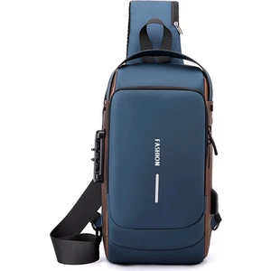 Erkek Göğüs Çantası - Mavi Altın - 10 Inç (Yurt Dışından)