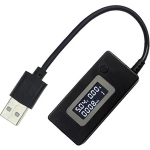Dc 3-7V USB Voltmetre Ampermetre Voltaj Amper Güç Ölçer Multimetre - Mikro USB Girişli Kablolu