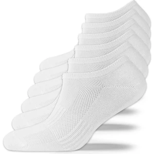 Kadın ve Erkek 6 Lı Spor Ayakkabı Çorabı Sneaker Siyah Beyaz Organik Pamuklu Patik Çorap