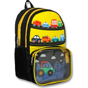 Ümit Çanta Cennec Şeffaf Bölmeli Sarı Siyah Traktör Erkek Çocuk Ilkokul Sırt Çantası