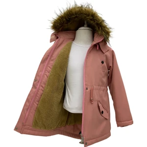 Peluş Astarlı Içi Kürklü Çıkartılabilir Kapüşonlu Kız Çocuk Kışlık Mont KABAN-MNT-0005