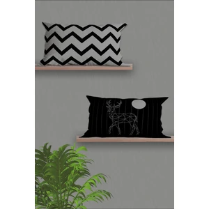 Belle Benoit Dikdörtgen Çift Tarafı Dijital Baskılı  2'li Modern Tasarım 30 x 50 cm Kırlent Kılıfı Seti