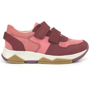 Hakiki Deri Bordo Pembe Kız Çocuk Sneakers Spor Ayakkabı