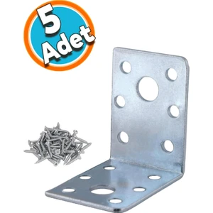 Mobilya Dolap Köşe Bağlantı Sabitleme L Demir Köşebent Gönye 50X50X35 mm (5 Adet)