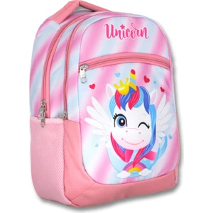 Ümit Çanta Cennec Üç Gözlü Pembe Renkli Sevimli Unicorn Kız Çocuk Ilkokul Okul Çantası
