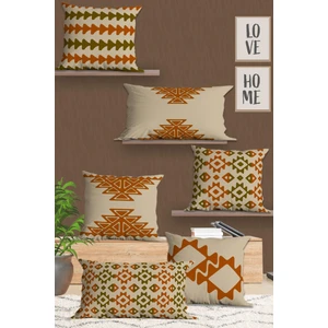 Belle Benoit  6'lı Çift Tarafı 3D Dijital Baskılı Dikdörtgen 30X50 ve 43X43 Kare Kırlent Kılıfı Seti