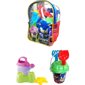 Sırt Çantalı 8 Parça Sonic Prime Plaj Deniz Kum Kovası Kova Seti Lisanslı Oyuncak 03501