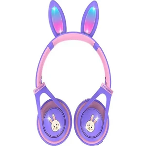 Bugs Bunny Tavşan Kulaklık Bluetooth Mikrofonlu Renkli LED Işıklı Rabbit Kulaklık