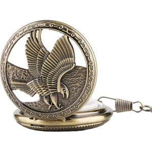 Keyfim Shop Kişiye Özel Retro Kartal Kabartmalı Quartz Köstekli Saat