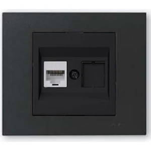 Grano Metalik Cat6 RJ45 Prizi Siyah + Siyah Çerçeve