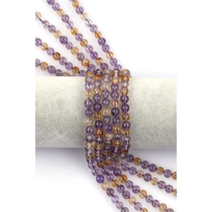 Alibaba Doğaltaş Ametist - Sitrin Doğal Taş Dizi 6 mm Küre Kesim