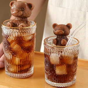 Elite AVM Pratik Silikon Ayı Şekilli Buz Kalıbı Silikon 3 Boyutlu Ayı Karikatürlü Sunum Buz Kalıbı