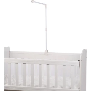 Tiny Plans Beyaz Fransız Güpürlü Kristal Tül Bebek Beşik Cibinliği ve Plastik L Aparat