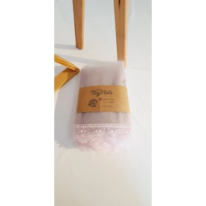 Tiny Plans Pembe Lüx Fransız Güpürlü Kristal Tül Bebek Beşik Cibinliği ve L Aparat