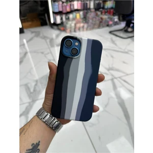 iPhone 13 Kılıf Gökkuşağı Kılıf Desenli Kılıf Renkli Pastel Sulu Boya Rainbow Kılıf