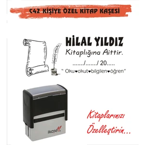 Kitap Kurtlarına ve Kişiye Özel Kitap Mühürü Kitap Kaşesi C42