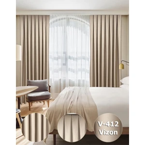 YS Perde Tasarım Lüx Saten Blackout Karartma Fon Perde 1/2,5 Normal Pile - Vizon