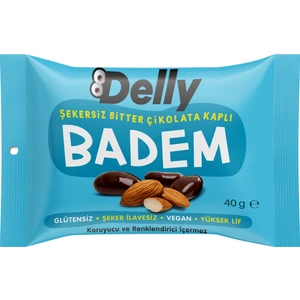Şekersiz Bitter Çikolata Kaplı Badem 40g (12 ADET)