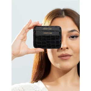 The Noir Leather Milano Croco Deri Kadin Kartlık Cüzdan
