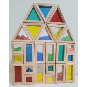 Root Wooden Toys Waldorf Ahşap Karma Rainbow Blokları