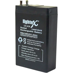 4 Volt 1.80 Amper 7.5X5X2 Lightex Lt-418 Akü 50 x 22 x 75 Mm