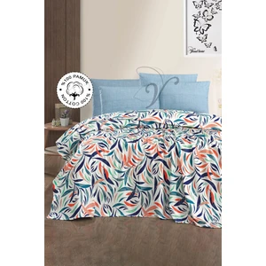 Vionel Home %100 Pamuk Çift Kişilik Yatak Örtüsü Baskılı Pike - Gökkuşağı V1