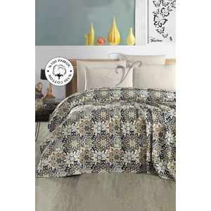 Vionel Home %100 Pamuk Çift Kişilik Yatak Örtüsü Baskılı Pike - Caren V2