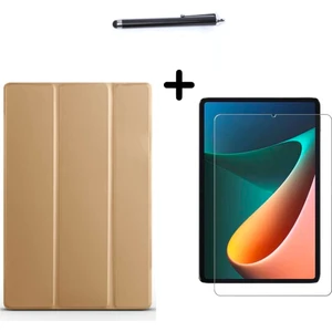 Xiaomi Mi Pad 5 11 Inç Uyumlu Uyku Modlu Smart Tablet Kılıfı Ekran Koruyucu ve Kalem Seti