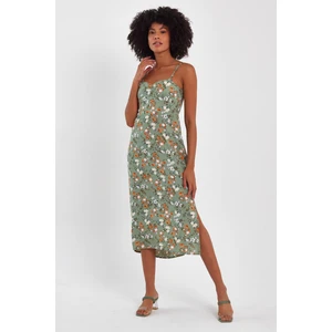 Alexander Gardi Sırt Gipeli Dekolteli Yırtmaçlı Elbise (B23-0084)