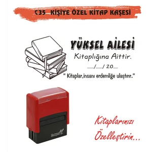 Kitap Kurtlarına ve Kişiye Özel Kitap Mühürü Kitap Kaşesi C35