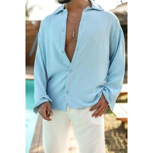 Dokulu Oversize Yazlık Gömlek