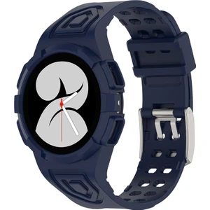 Samsung Galaxy Watch Için 44MM Akıllı Izle Yumuşak Tpu Değiştirme Kayışı Saat Kılıfı ile Entegre - Koyu Mavi (Yurt Dışından)