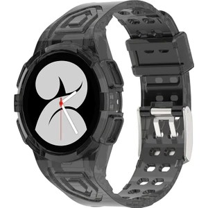 Samsung Galaxy Watch Için 44MM Akıllı Izle Yumuşak Tpu Değiştirme Kayışı Saat Kılıfı ile Entegre - Şeffaf Siyah (Yurt Dışından)