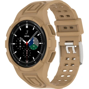 Samsung Galaxy Watch4 Için Classic 46MM Akıllı Saat Strap Soft Tpu Bilek Bandıyla Entegre - Kahve (Yurt Dışından)