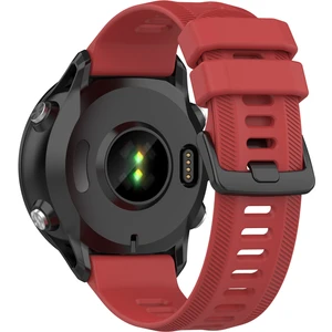 Garmin Forerunner 955 / Forerunner 935 / Descent G1 22MM Twıll Tasarım Silikon Saat Band Siyah Toka Kayışı Değiştirme - Kırmızı (Yurt Dışından)