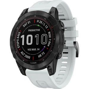Garmin Fenix ​​7 / Fenix ​​6 Pro / 5 / Amazffit Falcon Için Esnek Silikon Izle Bandı Değiştirme Tokalı Şık Bilek Kayışı - Kaya Beyaz (Yurt Dışından)
