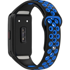 Huawei Band 6 / Honor Band Için 6 Çift Renkli Silikon Silikon Izle Band Ayarlanabilir Bilek Kayışı Değiştirme - Siyah / Mavi (Yurt Dışından)