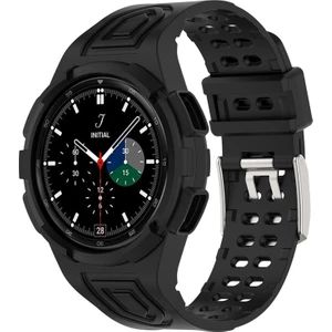 Samsung Galaxy Watch4 Için Classic 46MM Akıllı Saat Strap Soft Tpu Bilek Bandıyla Entegre - Black (Yurt Dışından)