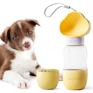 Swico Remado Gıda Konteynerli Taşınabilir Köpek Su Şişesi - Sarı  (Yurt Dışından)