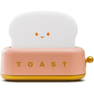 Swico Remado USB Sevimli Tost Ekmeği Şeklinde LED Gece Lambası - Pembe (Yurt Dışından)