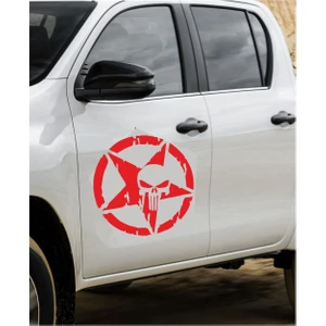 Army Yıldız Kurukafa Off Road Oto Duvar Motosiklet Sticker