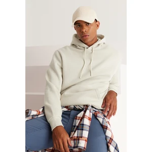 Altınyıldız Classics Erkek Pudra Standart Fit İçi Polarlı 3 İplik Kapüşonlu Kanguru Cepli Pamuklu Sweatshirt