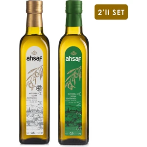 Soğuk Sıkım Zeytinyağı 500 ml -Cam + Natürel Sızma Zeytinyağı 500 ml -Cam (2'li Ekonomik Paket)