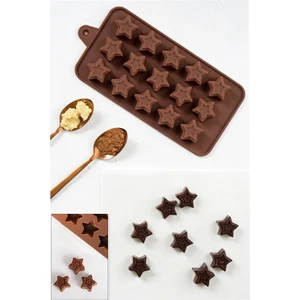 Paras Ticaret 15 Göz Iç Içe Yıldız Şekilli Silikon Şeker Kurabiye Jöle Buz Vb. Çikolata Kalıbı Küçük Kalıp (20,1 Cm X 10,7 Cm) 1 Adet