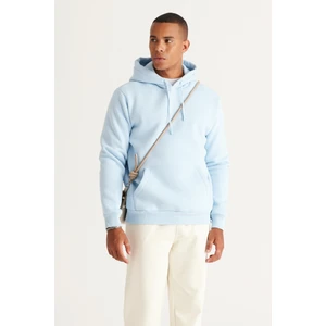 Altınyıldız Classics Erkek Açık Mavi Standart Fit Normal Kesim Içi Polarlı 3 Iplik Kapüşonlu Pamuklu Sweatshirt